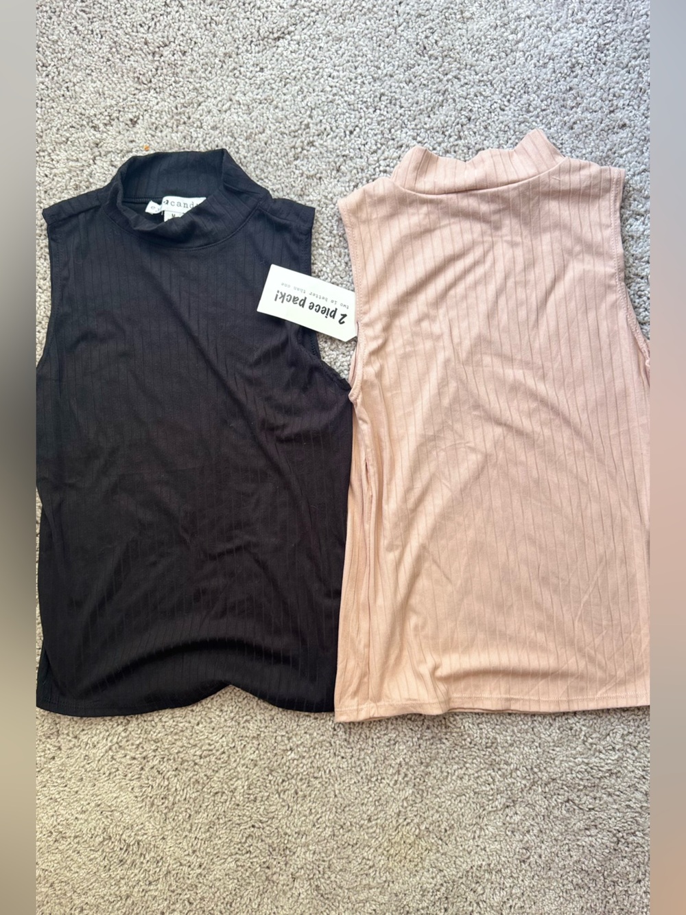 2-Pack Girls' Ribbed Shorts - Black & Blush